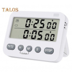 Kahekordne digitaalne taimer Mugav akutoitega taimer m&auml;lufunktsioon Ajahaldust&ouml;&ouml;riist koduk&ouml;&ouml;gi jaoks Vastupidav valge