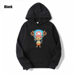 Anime &uuml;hes t&uuml;kis Tony Tony Chopper tr&uuml;kitud kapuuts meeste naiste Anime kapuuts pikkade varrukatega fliisist pulloverid s&uuml;gistalvine kampsun 3XL must