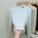 Talvemood, sametist paksendatud poolk&otilde;rge kraega soe kampsun naiste vabaaja kootud pikkade varrukatega soliidsed naiste pulloverid 29780 S imetlus