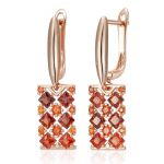 Kandilised t&auml;iskattega punased tsirkoonist rippuvad k&otilde;rvar&otilde;ngad naistele Luksuslikud vanaaegsed ehted punane