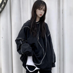 Harajuku Pusa Stiil Must Hip-hop Topid Teismeliste Pusad S&uuml;gis Trendikas Igap&auml;evased Naiste t&auml;navar&otilde;ivad Pullover L must
