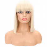 S&uuml;nteetilised parukad L&uuml;hike sirge must parukas tukkidega Bob Parukad naistele Roosa Punane Roheline Pruunid Cosplay Juustele Igap&auml;evaseks kasutamiseks m&otilde;eldud k&otilde;rge temperatuuriga parukas beež