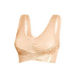 Stiilne naiste eesmine p&otilde;ikn&ouml;&ouml;biga pits, juhtmevaba Push Up rinnahoidja rinnahoidja aluspesu XL aprikoosi