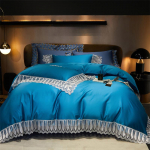 Kerge luksus stiilis 100ndate pika klambriga puuvillane neljaosaline komplekt Audrey seeria puhtast puuvillast neljaosaline tekikott 1.5m bed sheet 4pcs