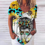 3D-prindiga T-s&auml;rk naistele Klassikaline maaliline graafiline naiste l&uuml;hikeste varrukatega topid Suvised V-kaelusega T-s&auml;rgid Naiste vabaaja t&auml;navar&otilde;ivaste pluus 3XL