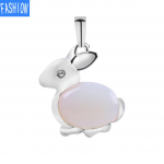 Lovely Animal Series Natural Crystal Rabbit Natural Stone ripats kaelakee opal