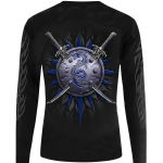 Punase draakoni ja m&otilde;&otilde;ga mustriga meeste pikkade varrukatega T-s&auml;rk, kevadine s&uuml;gis S