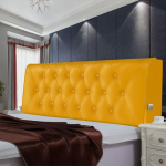 Nahast peatsi kate King-suuruses, kohandatud suure elastse t&auml;idisega peatsipadi, pestav riidest voodipeakate 180x58x10cm kollane