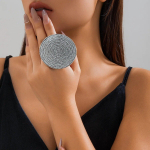 Liialdatud suur metallist &uuml;mmargune s&otilde;rmus naistele t&uuml;drukutele hip-hop Simple Statement s&otilde;rmes&otilde;rmus peoehted aksessuaarid