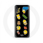 Huawei p20 &uuml;mbris The Simpsons kleebised mustal taustal