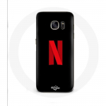 Samsung Galaxy S6 Netflixi logo &uuml;mbris punasel mustal taustal