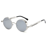 Metallist Steampunk P&auml;ikeseprillid Mehed Naiste Mood &Uuml;mmargused Prillid Br&auml;nd Disainer Vintage p&auml;ikeseprillid Kvaliteetsed Oculos de sol h&otilde;be