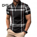 Meeste suves&auml;rk Rev&auml;&auml;r T&otilde;mblukk V&auml;rv Sobiv ruuduline Triibuline Print Slim Fit L&uuml;hikeste varrukatega Pullover Keskmise pikkusega Pehme Hingav Meeste &Auml;ritopp M