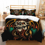 3D Skull Head voodipesukomplekt hirmu&auml;ratava mustriga suleteki ja padjap&uuml;&uuml;riga 2/3 t&uuml;kki AU180 * 210 Halloweeni kodukaunistus UK Single 135x200cm