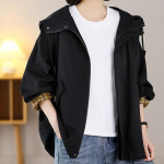 Mugav ja &scaron;ikk naiste kapuutsiga tuulejope vabaaja vabaaja &uuml;ler&otilde;ivad M lilla