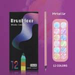 12 v&auml;rvi metallist pliiatsiga joonistamise visandite komplekt Pehmest puidust kuldse v&auml;rvi pliiats kooli&otilde;pilastele kirjatarvete kunstitarbed