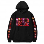 Meeste Naiste Anime Hoodie Hazbin Hotel Graafilised kapuutsid T&auml;navar&otilde;ivad Harajuku vabaaja Hazbini hotelli tr&uuml;kitud kapuutsiga džemprid L must