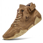 K&auml;sitsi &otilde;mmeldud l&otilde;hestatud nahast kingad Meeste jalavarjud Mugavad poolsaapad Meestele Vabaajajalatsid Mokassiinid Meeste jalan&otilde;ud 40 khaki