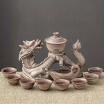 1 komplekt Lazy teekomplekt Magnetiline vee &uuml;mbersuunamine teekeetja automaatne draakoni klaasist teekannu kaanega kauss 4,7 untsi Fair Cup Hiina Kung Fu teekomplekt koduseks elamiseks