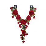 V-kujuline &otilde;&otilde;nes ilus krae aplikatsioon isetehtud pestav tikitud lillelehed aplikatsiooni trimmimise plaaster A