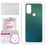apgo Protective Skin Sticker for the back compatible with Motorola Moto G Pure, Wrap Film, Foil, Vinyl - Pattern Carbon Chameleon CAKA1