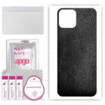 apgo Protective Skin Sticker for the back compatible with Ulefone Note 6t, Wrap Film, Foil, Vinyl - Pattern Black Leather