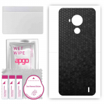 apgo Protective Skin Sticker for the back compatible with Nokia C30, Wrap Film, Foil, Vinyl - Pattern Black Honeycomb