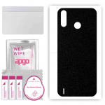 apgo Protective Skin Sticker for the back compatible with Tecno Pop 3 Plus, Wrap Film, Foil, Vinyl - Pattern Matte Black