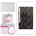 apgo Protective Skin Sticker for the back compatible with Samsung Galaxy Tab S7 Plus, Wrap Film, Foil, Vinyl - Pattern Carbon Black Pixel