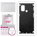 apgo Protective Skin Sticker for the back+sides compatible with Oppo A53, Full Wrap Film, Foil, Vinyl - Pattern Black Honeycomb