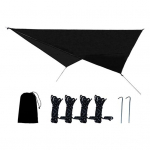 1 komplekt v&auml;listingimustes kasutatava varikatuse turvalisusega veekindel, suures ruumis UV-vastane rebenemiskindel h&otilde;bedaga kaetud p&auml;ikesekaitsetelk telkimiseks must