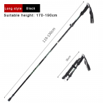 Outdoor equipment stick aluminum alloy five-section folding walking stick outdoor hiking ultra-light folding climbing stick Blue Long 2PCS