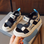 Poiste sandaalid Baotou suvised lastejalatsid Rannakingad Pehme tallaga libisemiskindlad sandaalid 23 must