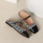 Naiste vabaaja seljataga Mary Jane'i lamedad kingad, ruudukujulised, kinnised varbad, slaidid, balletid, jalan&otilde;ud, naiste pahkluu rihm, k&otilde;ndimine muulad kingad, kleit kingad 35 must