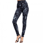 Naiste retuusid Faux Denim Slim Fitness Stretch &otilde;mblusteta s&auml;&auml;rised XS must