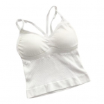 Naiste vest &otilde;mblusteta istuv &uuml;hev&auml;rviline Camis Tank seljatagune elastne suvine polsterdatud &otilde;huke &uuml;laosa, daami alumine valge