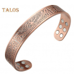 Puhtast vasest magnetk&auml;ev&otilde;ru avatud sulguriga manseti k&auml;ev&otilde;ru 18 tervendava magnetiga Elupuu disain Vintage ehe kingitus meestele naistele pronksi/punane