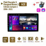 Androidi autoraadio Fiat Ducato 3 Peugeot Boxer 2 Citroen Jumper 2 2006&ndash;2022 2 diniga multimeedia Carplay navigatsiooniga GPS WIFI peakomplekt 4+64 GB 2+32GB