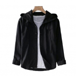 Meeste p&auml;ikesekaitse s&auml;rk kapuutsiga &uuml;herealine triibuline printimine pikkade varrukatega n&ouml;&ouml;riga kardigan lahtine UV-vastane pluss suurus vabaaja 4XL must