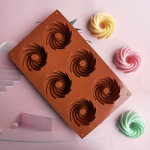 6 &otilde;&otilde;nsusega 74 mm spiraalne silikoonvorm koogivormi k&uuml;psetamiseks tarretise valmistamise t&ouml;&ouml;riistad magustoiduvaht Kaunistusvormi uhke s&otilde;&otilde;rik