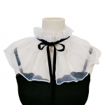 Naiste Victorians Organza volang kaelarihm l&auml;bipaistev v&otilde;rk Vintage Renaissances kunstkrae Sall Dekoratiivne Boleros kollane