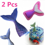 2 tk Mermaid Tail vedel silikoonist fondant koogivorm DIY Creative silikoonist k&uuml;psetusvorm Chocolate Mol S-1 Pcs