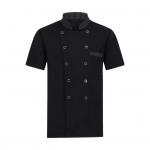 Unisex kokas&auml;rk K&ouml;&ouml;k Kaherealine l&uuml;hikeste varrukatega aluskrae Plekikindel lahtine k&ouml;&ouml;k pagari&auml;ri restoran s&ouml;&ouml;kla kelner Top kokavormi M must