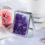 Mini taskumeigipeegel Loomingulised kosmeetilised kompaktsed peeglid voolava liivaga lilla