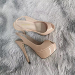 Uued naiste pumbad tikkp&uuml;ksid 14 cm platvormiga &uuml;lik&otilde;rged kontsad Seksikad lahtise varbaga sandaalid Gladiaator peokleit Naiste kingad, suur suurus 44 39 ihukarva