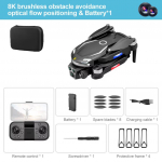 Uus V888 Mini Droon 8K HD ESC Kahekaameraga &Otilde;hufotograafia Takistuste V&auml;ltimine Wifi Neljarootoriga Harjadeta Kokkupandav RC Helikopter M&auml;nguasi Kingitus 1 Battery must