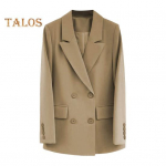 Naiste &uuml;likond, mantel, rev, pikkade varrukatega kaherealine, klapitaskutega &uuml;likonnajakk, &uuml;hev&auml;rviline, vaba sobivusega vabaaja &auml;ririietus M must