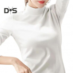 Naiste s&uuml;gistalvine topp poolk&otilde;rge kraega kaelakaitse, pikkade varrukatega &uuml;hev&auml;rviline paks soe pullover Lihtne stiil, &otilde;huke, tuulekindel daami alumine L valge