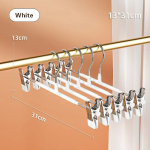 Tuulekindel metallist riidepuu r&otilde;ivaste jaoks Kodup&uuml;ksid Mantel libisemiskindlad kuivavad riidepuud koos reguleeritavate klambritega Kapid Hoiukorraldaja valge