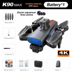 Uus K90 Max Drone 4K HD ESC kolmekordne harjadeta mootor GPS 5G WIFI 360 takistuste v&auml;ltimine, kokkupandav &otilde;hufotograafia Quadcopteri m&auml;nguasja kingitus GPS-1 Battery must
